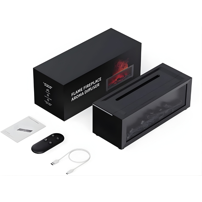 Fireplace Aroma Diffuser: Humidifier with Calm Flame Effect