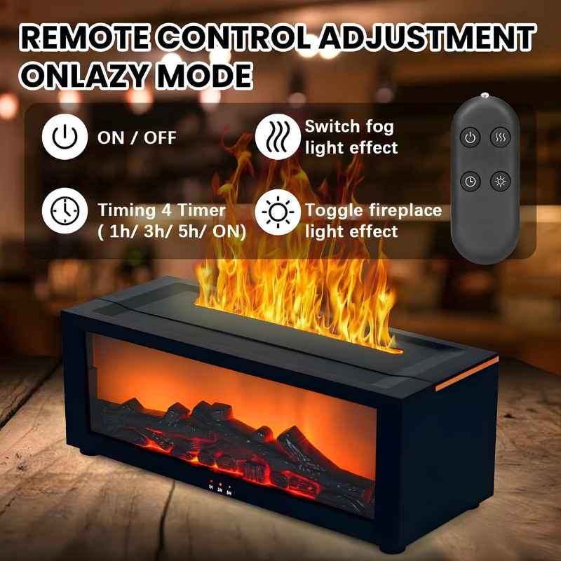Fireplace Aroma Diffuser: Humidifier with Calm Flame Effect