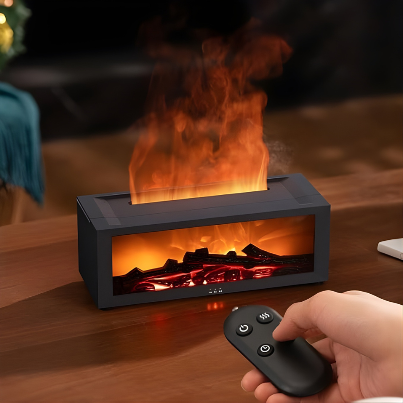 Fireplace Aroma Diffuser: Humidifier with Calm Flame Effect